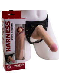 Страпон Harness из двух предметов: трусики с плугом и насадка-фаллос - 17 см. - LOVETOY (А-Полимер) - купить с доставкой в Орехово-Зуево