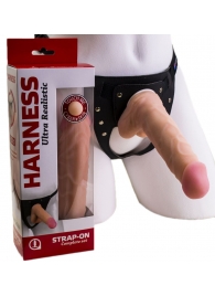 Страпон Harness из двух предметов: регулируемые трусики и насадка-фаллос - 17,5 см. - LOVETOY (А-Полимер) - купить с доставкой в Орехово-Зуево