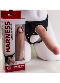 Реалистичный страпон Harness из трусиков и насадки-фаллоса - 18,5 см. - LOVETOY (А-Полимер) - купить с доставкой в Орехово-Зуево