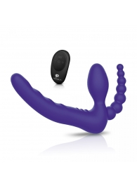 Фиолетовый безремневой страпон с пультом ДУ 7’’ Remote Control Strapless - 24 см. - Pegasus - купить с доставкой в Орехово-Зуево