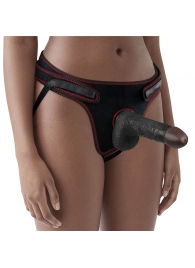 Женский темнокожий страпон Easy Strapon Set 7 Inch - 18 см. - Lovetoy - купить с доставкой в Орехово-Зуево
