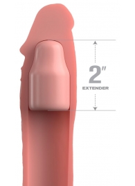 Телесная насадка-удлинитель 2 Inch Silicone X-tension with Strap - 20,3 см. - Pipedream - в Орехово-Зуево купить с доставкой