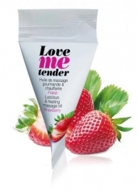 Съедобное согревающее массажное масло Love Me Tender Strawberry с ароматом клубники - 10 мл. - Love to Love - купить с доставкой в Орехово-Зуево