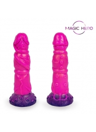 Розовый рельефный фантазийный фаллоимитатор - 20 см. - Bior toys - купить с доставкой в Орехово-Зуево