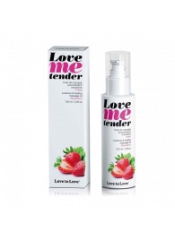 Съедобное согревающее массажное масло Love Me Tender Strawberry с ароматом клубники - 100 мл. - Love to Love - купить с доставкой в Орехово-Зуево