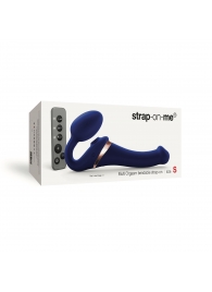 Синий безремневой страпон Multi Orgasm Size S с клиторальной стимуляцией - Strap-on-me - купить с доставкой в Орехово-Зуево