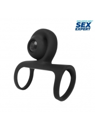 Черная вибронасадка на пенис Sex Expert - Sex Expert - в Орехово-Зуево купить с доставкой