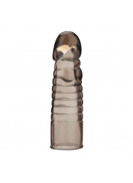 Дымчатая насадка-удлинитель Ribbed Realistic Penis Enhancing Sleeve Extension - 15,2 см. - BlueLine - в Орехово-Зуево купить с доставкой