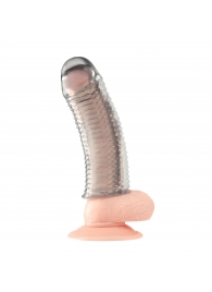 Текстурированная насадка на пенис Clear Textured Penis Enhancing Sleeve Extension - 16,5 см. - BlueLine - в Орехово-Зуево купить с доставкой