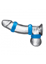 Комплект из трех голубых колец для эрекции 3-Pack Nuts   Bolts Stretch Cock Ring Set - BlueLine - в Орехово-Зуево купить с доставкой