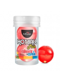 Лубрикант на масляной основе Hot Ball Plus с охлаждающе-разогревающим эффектом (2 шарика по 3 гр.) - HotFlowers - купить с доставкой в Орехово-Зуево