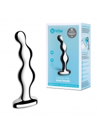 Стальной анальный фаллоимитатор для простаты Stainless Steel Anal Beads - 13 см. - b-Vibe - в Орехово-Зуево купить с доставкой
