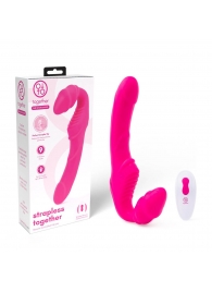 Розовый безремневой страпон на радиоуправлении Strapless Together - 22 см. - Together Toy - купить с доставкой в Орехово-Зуево