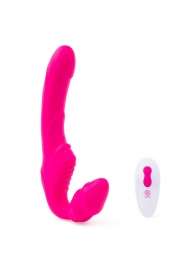 Розовый безремневой страпон на радиоуправлении Strapless Together - 22 см. - Together Toy - купить с доставкой в Орехово-Зуево