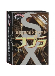 Суженные к основанию презервативы Sagami Xtreme COBRA - 3 шт. - Sagami - купить с доставкой в Орехово-Зуево