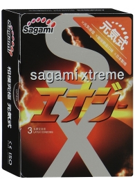 Презервативы Sagami Xtreme ENERGY с ароматом энергетика - 3 шт. - Sagami - купить с доставкой в Орехово-Зуево