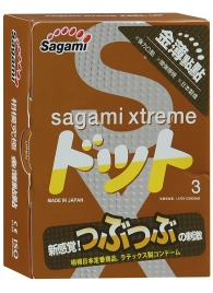 Презервативы Sagami Xtreme FEEL UP с точечной текстурой и линиями прилегания - 3 шт. - Sagami - купить с доставкой в Орехово-Зуево