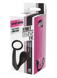 Черное эрекционное кольцо с анальной пробкой Anal Plug With Cockring - Dream Toys - в Орехово-Зуево купить с доставкой