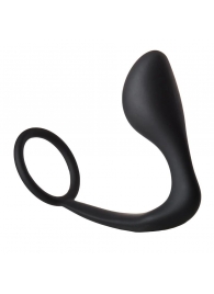 Черное эрекционное кольцо с анальной пробкой Anal Plug With Cockring - Dream Toys - в Орехово-Зуево купить с доставкой