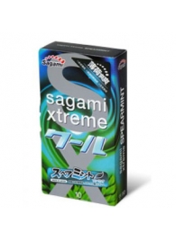 Презервативы Sagami Xtreme Mint с ароматом мяты - 10 шт. - Sagami - купить с доставкой в Орехово-Зуево