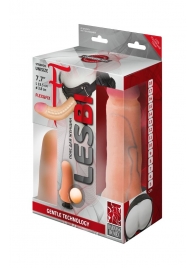 Телесный страпон Harness LESBI с вагинальной пробкой - 16,5 см. - LOVETOY (А-Полимер) - купить с доставкой в Орехово-Зуево