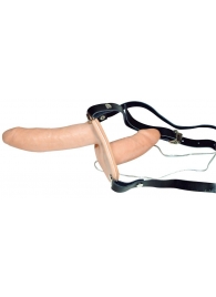 Телесный женский страпон с вагинальной пробкой Strap-On Duo - 15 см. - Orion - купить с доставкой в Орехово-Зуево