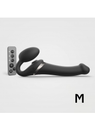 Черный безремневой страпон Multi Orgasm Size M с клиторальной стимуляцией - Strap-on-me - купить с доставкой в Орехово-Зуево