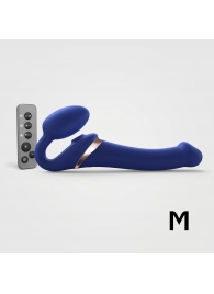 Синий безремневой страпон Multi Orgasm Size M с клиторальной стимуляцией - Strap-on-me - купить с доставкой в Орехово-Зуево