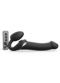 Черный безремневой страпон Multi Orgasm Size L с клиторальной стимуляцией - Strap-on-me - купить с доставкой в Орехово-Зуево