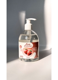 Лубрикант на водной снове Love Protection Strawberry с ароматом клубники - 300 мл. - Lola Games - купить с доставкой в Орехово-Зуево
