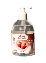 Лубрикант на водной снове Love Protection Strawberry с ароматом клубники - 300 мл. - Lola Games - купить с доставкой в Орехово-Зуево