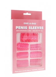 Набор из 7 розовых насадок на пенис ONE-A-DAY PENIS SLEEVES PINK - Seven Creations - в Орехово-Зуево купить с доставкой