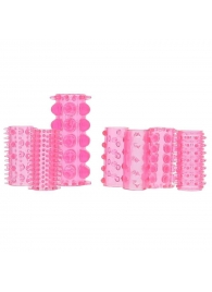 Набор из 7 розовых насадок на пенис ONE-A-DAY PENIS SLEEVES PINK - Seven Creations - в Орехово-Зуево купить с доставкой