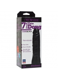 Насадка-фаллоимитатор для страпон-систем Vac-U-Lock CodeBlack 7 Inch Thin Dong - 18,3 см. - Doc Johnson - купить с доставкой в Орехово-Зуево