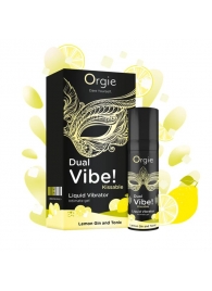 Съедобный жидкий вибратор Dual Vibe! со вкусом лимонного джина с тоником - 15 мл. - ORGIE - купить с доставкой в Орехово-Зуево
