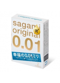 Увлажнённые презервативы Sagami Original 0.01 Extra Lub - 2 шт. - Sagami - купить с доставкой в Орехово-Зуево