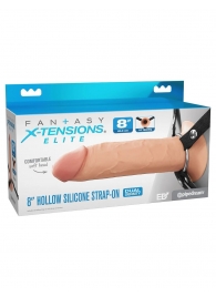 Полый страпон на ремнях 8’’ Hollow Silicone Strap-on - Pipedream - купить с доставкой в Орехово-Зуево