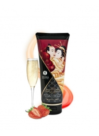 Массажный крем для тела с ароматом клубники и шампанского Sparkling Strawberry Wine - 200 мл. - Shunga - купить с доставкой в Орехово-Зуево