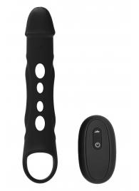 Черная насадка-удлинитель Vibrating Extender With Remote с вибрацией - Dream Toys - в Орехово-Зуево купить с доставкой