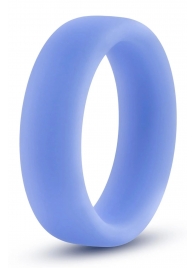 Голубое люминесцентное кольцо Silicone Glo Cock Ring - Blush Novelties - в Орехово-Зуево купить с доставкой