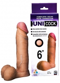 Насадка для страпона фаллической формы UNICOCK 6  - 18 см. - LOVETOY (А-Полимер) - купить с доставкой в Орехово-Зуево