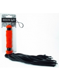 Нежная плеть с красным мехом BDSM Light - 43 см. - БДСМ Арсенал - купить с доставкой в Орехово-Зуево