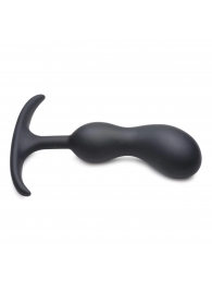 Черный массажер простаты с утяжелителями Premium Silicone Weighted Prostate Plug Medium - 16,3 см. - XR Brands - в Орехово-Зуево купить с доставкой
