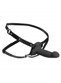 Черный полый страпон с вибрацией 2’’ Erection 28X Smooth Vibrating Silicone Penis Sheath - XR Brands - купить с доставкой в Орехово-Зуево
