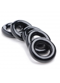 Комплект из 5 черных эрекционных колец для мошонки Ring Master Custom Ball Stretcher Kit - XR Brands - в Орехово-Зуево купить с доставкой