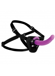 Лиловый поясной страпон Navigator Silicone G-Spot Dildo with Harness - 17,8 см. - XR Brands - купить с доставкой в Орехово-Зуево