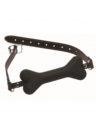 Черный кляп в форме косточки Hound Adjustable Dog Bone Gag - XR Brands - купить с доставкой в Орехово-Зуево