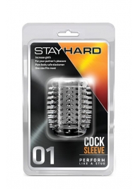 Прозрачная насадка с шипами STAY HARD COCK SLEEVE 01 CLEAR - Blush Novelties - в Орехово-Зуево купить с доставкой