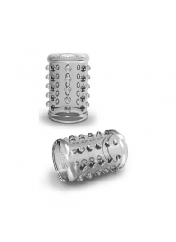 Прозрачная насадка на пенис с шишечками STAY HARD COCK SLEEVE 02 CLEAR - Blush Novelties - в Орехово-Зуево купить с доставкой