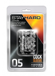 Прозрачная насадка с капельками STAY HARD COCK SLEEVE 05 CLEAR - Blush Novelties - в Орехово-Зуево купить с доставкой